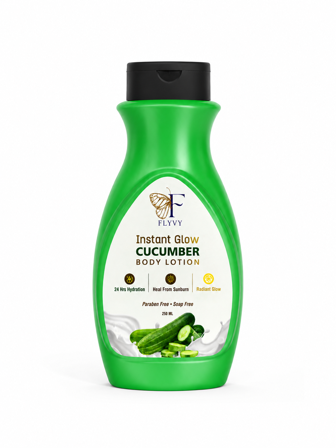 FLYVY Instant Glow Cucumber Body Lotion FLYVY Instant Glow Cucumber Body Lotion for soft and hydrated skin